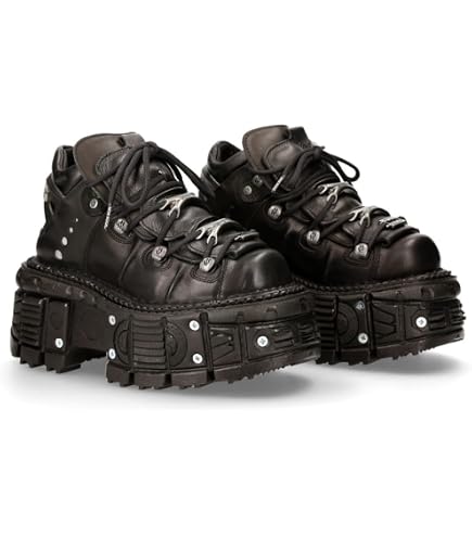 Amazon.com | New Rock Tower Ankle Boots M-106-VS1 Unisex Metallic
